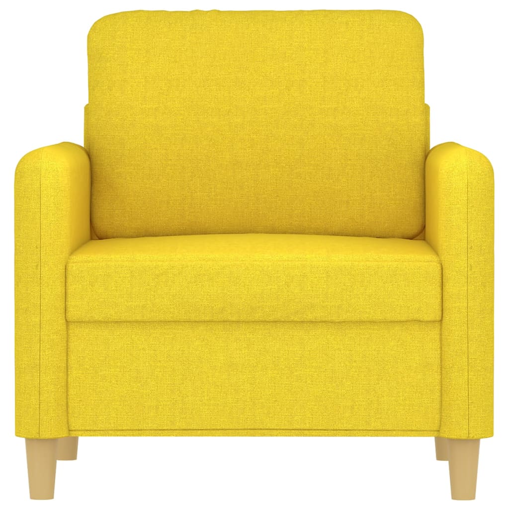 60 cm armchair in light yellow fabric