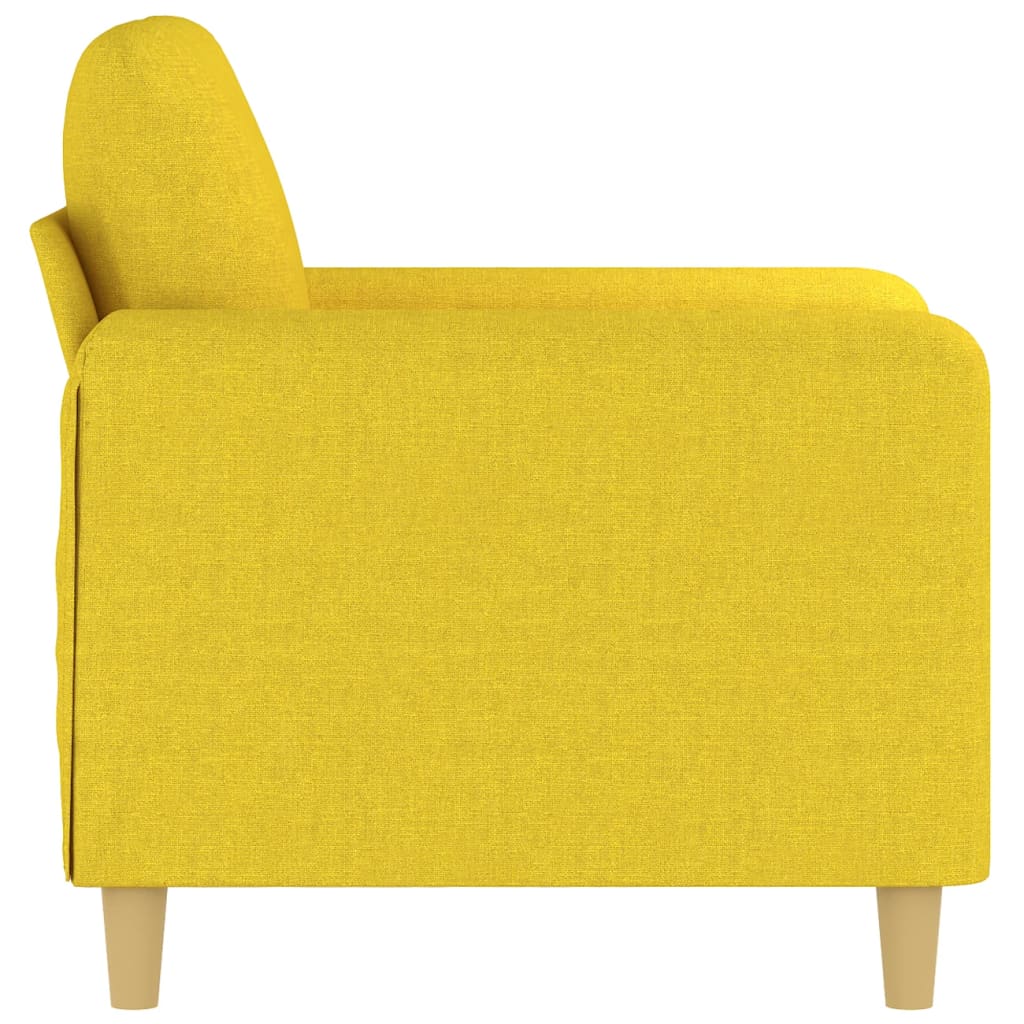 60 cm armchair in light yellow fabric