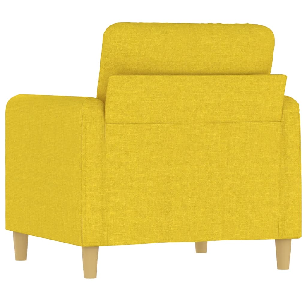 60 cm armchair in light yellow fabric