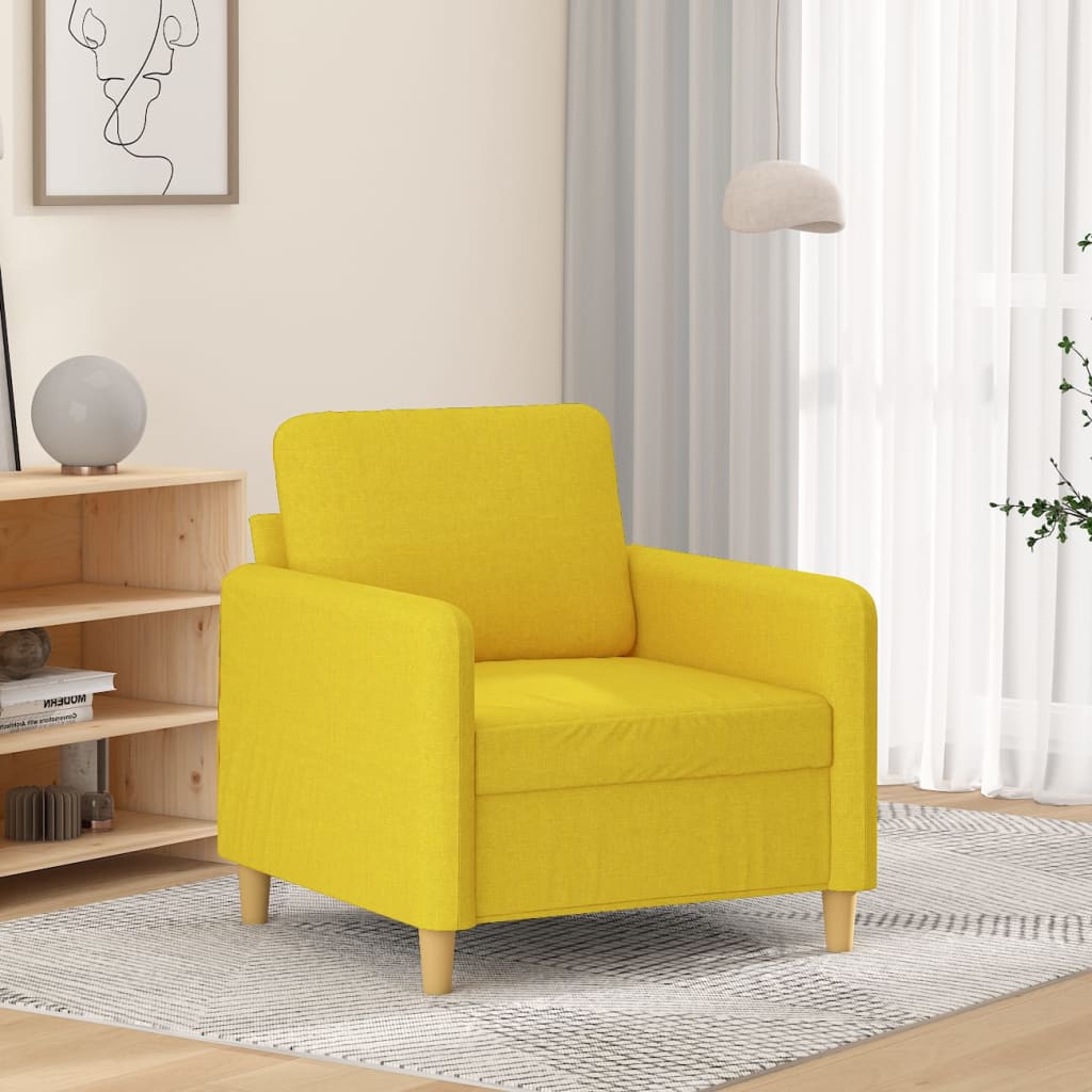 60 cm armchair in light yellow fabric