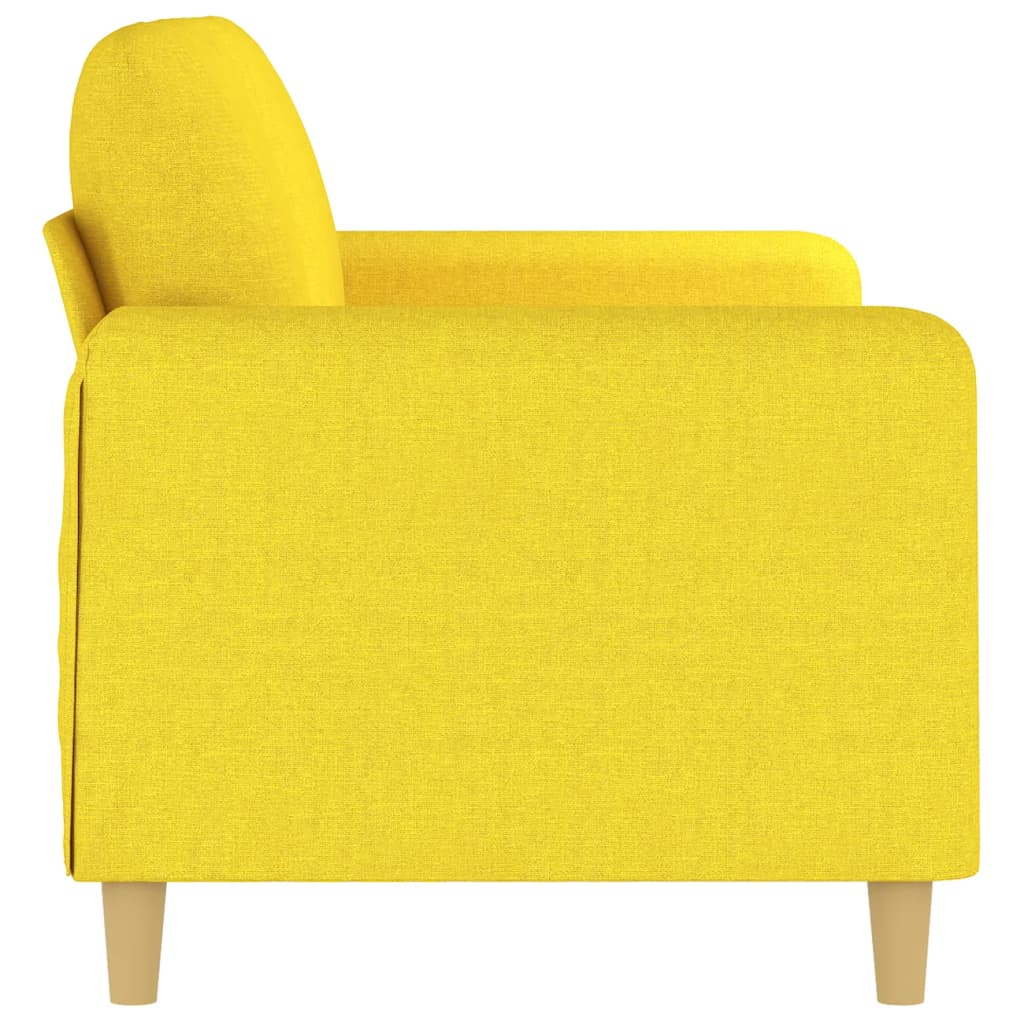 2-seater sofa 140 cm light yellow fabric