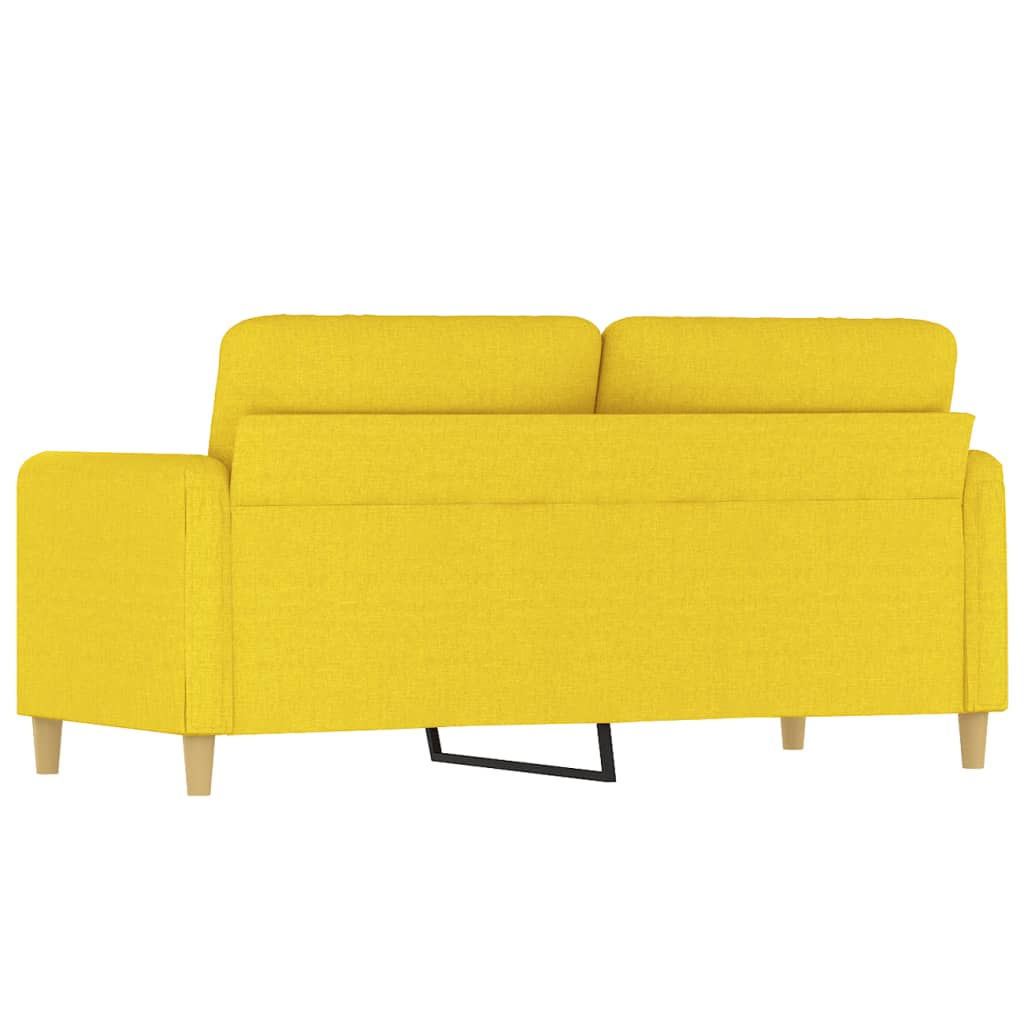 2-seater sofa 140 cm light yellow fabric