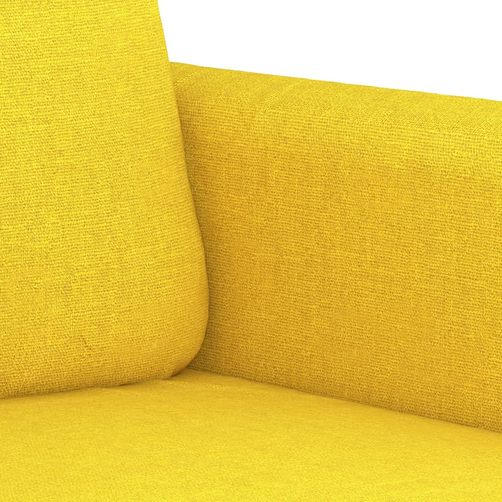 2-seater sofa 140 cm light yellow fabric