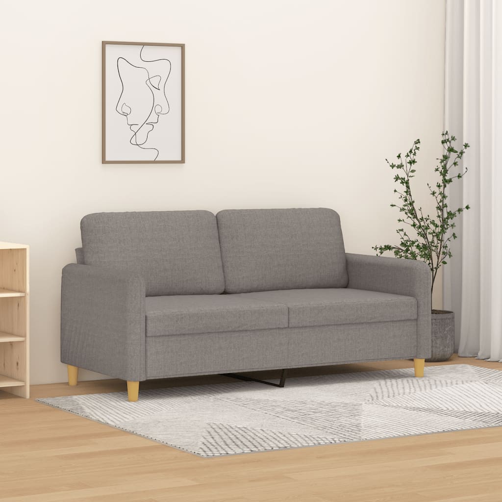 2-seater sofa in 140 cm grey-brown fabric
