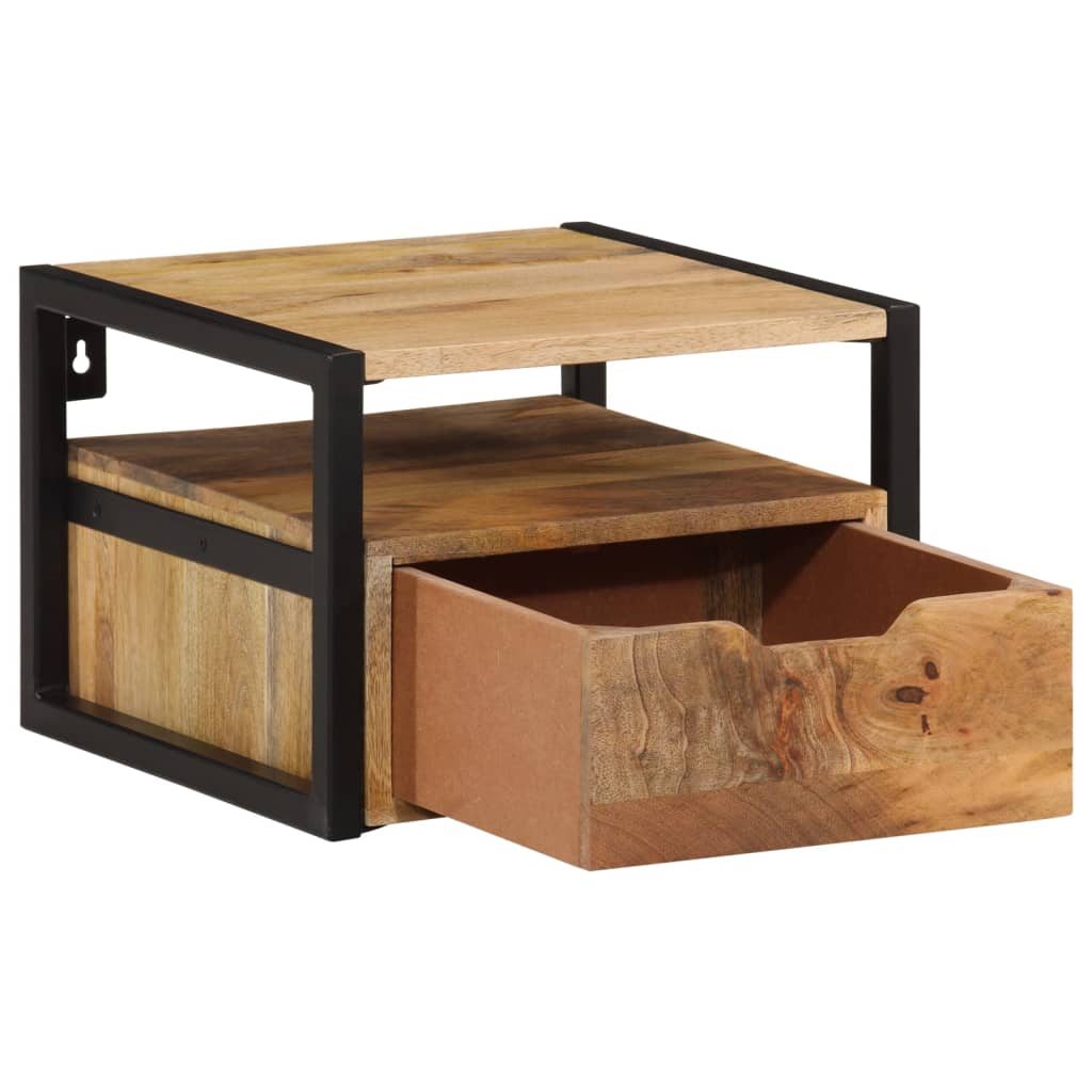 Wall mounted bedside table 35x35x25 cm acacia wood