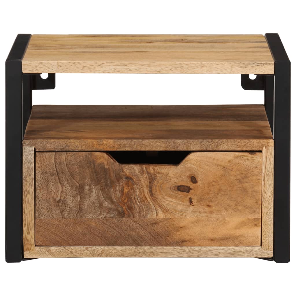 Wall mounted bedside table 35x35x25 cm acacia wood