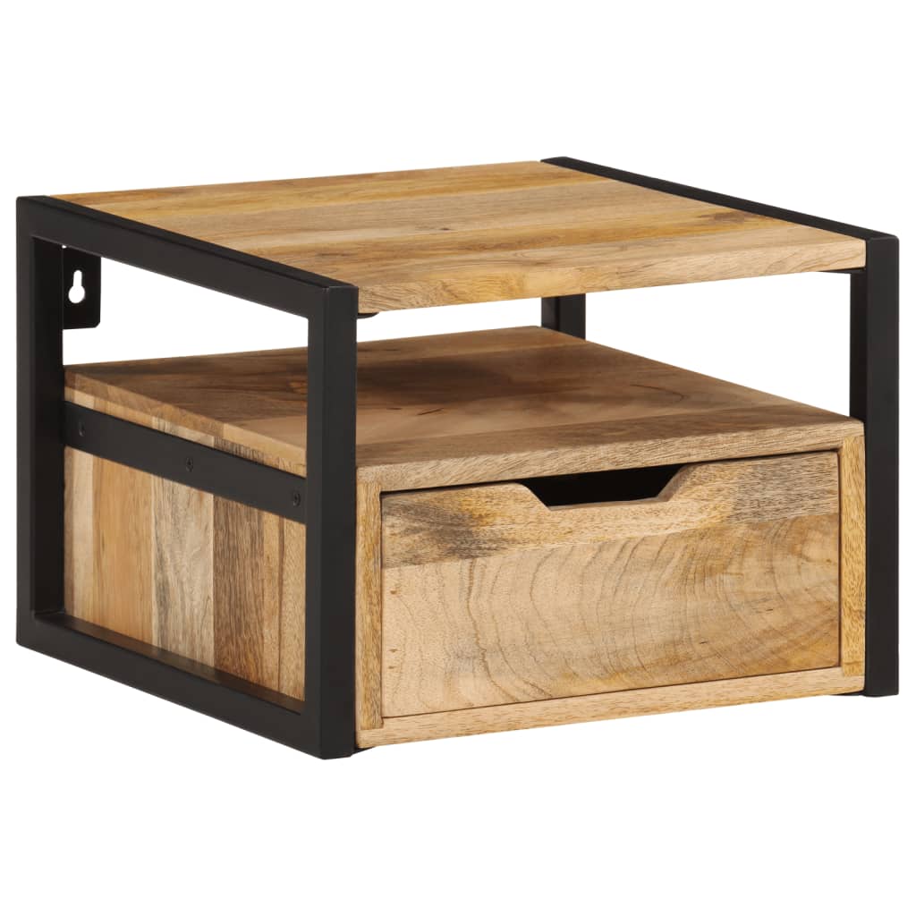 Wall mounted bedside table 35x35x25 cm acacia wood