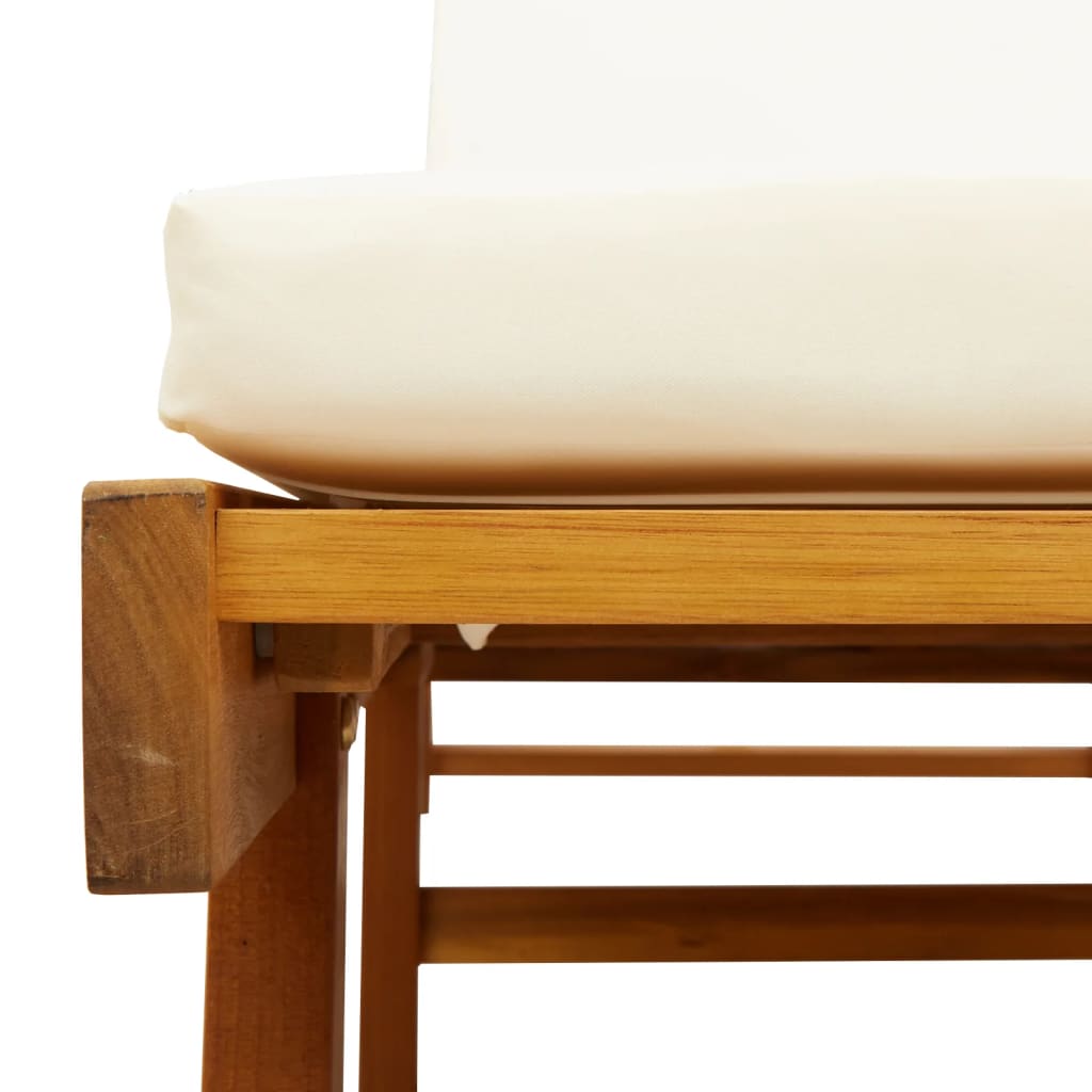 2 pcs sun loungers with table solid acacia wood