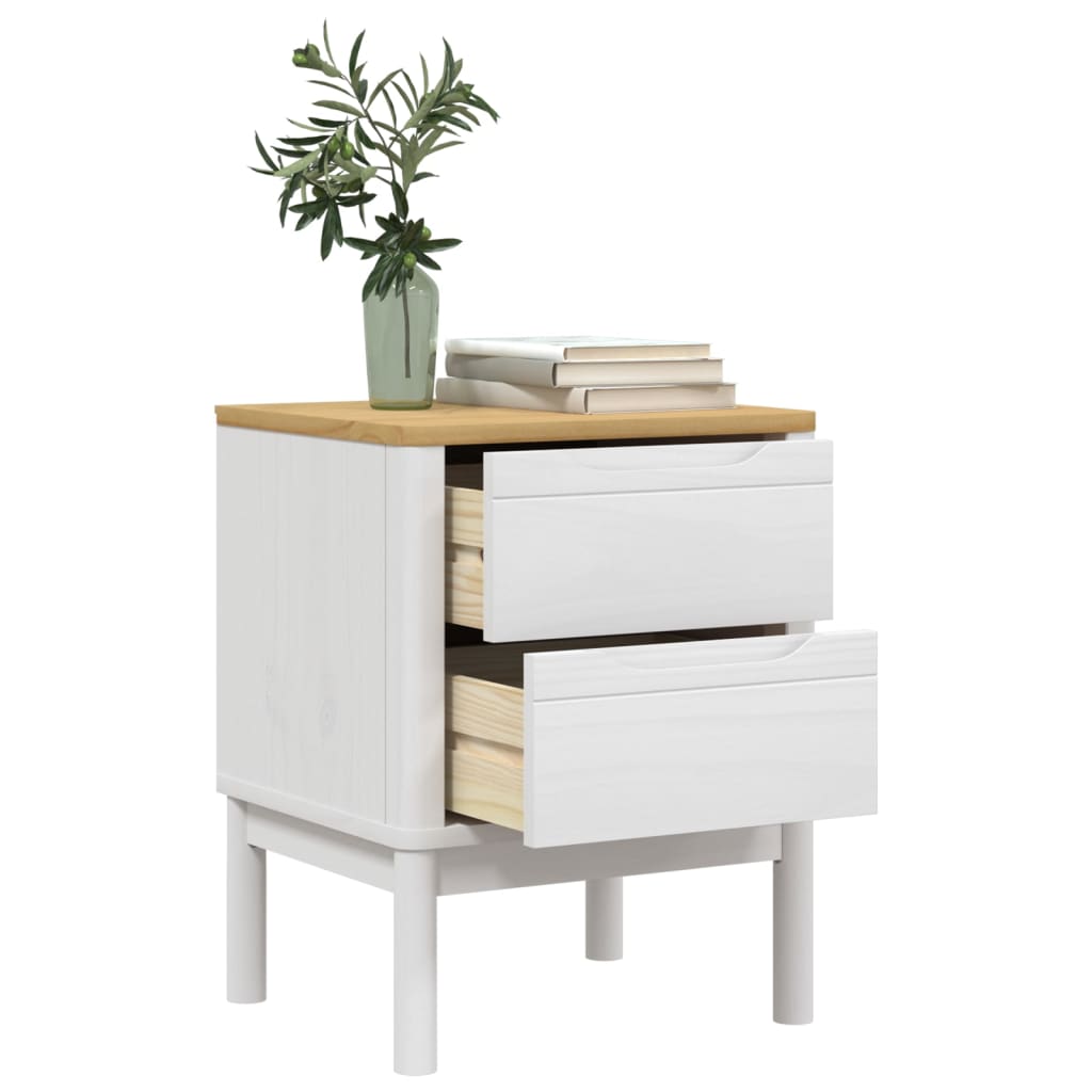 Bedside table 45x39x57 cm solid pine wood white