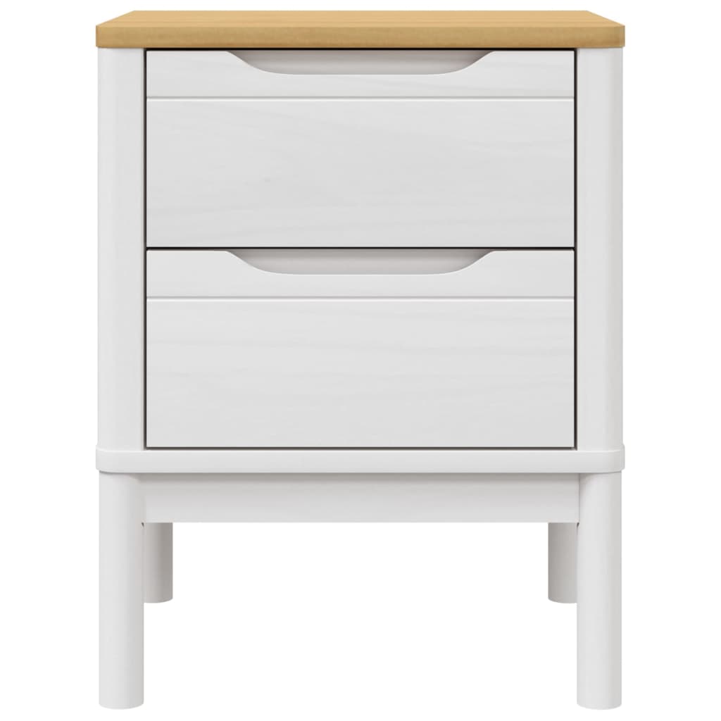 Bedside table 45x39x57 cm solid pine wood white