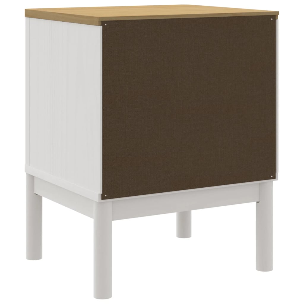 Bedside table 45x39x57 cm solid pine wood white
