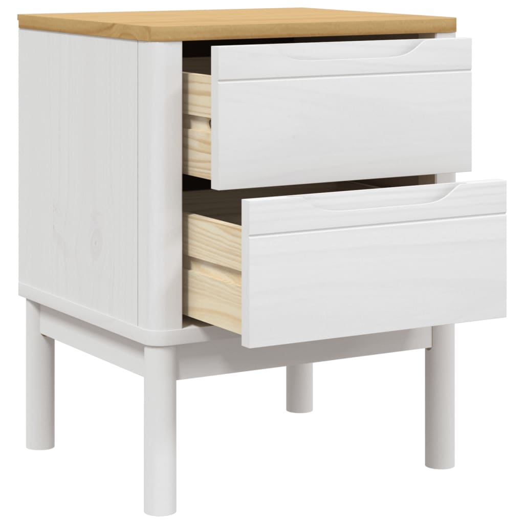 Bedside table 45x39x57 cm solid pine wood white