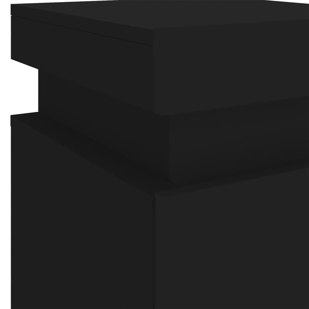 Mesa de cabeceira com luzes LED 35x39x55 cm preto