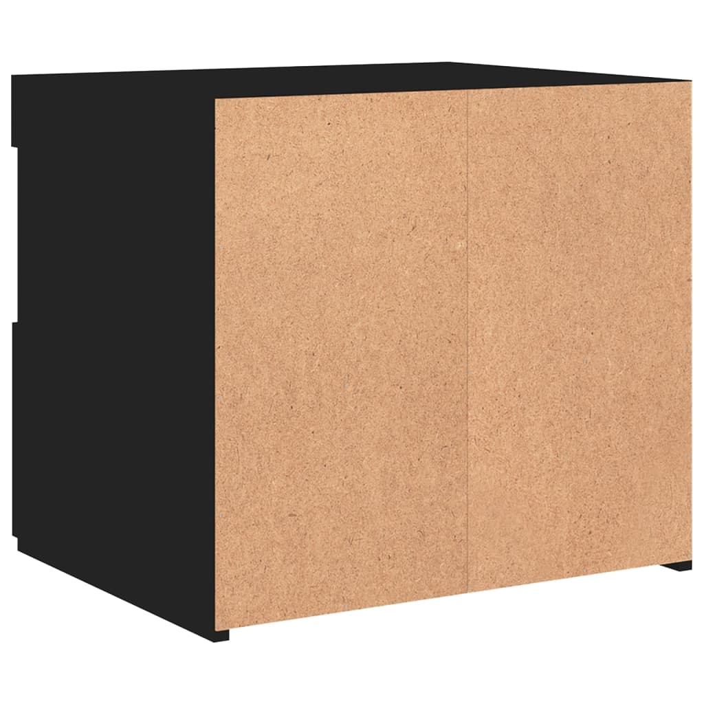 Mesa de cabeceira com luzes LED 50x40x45 cm preto