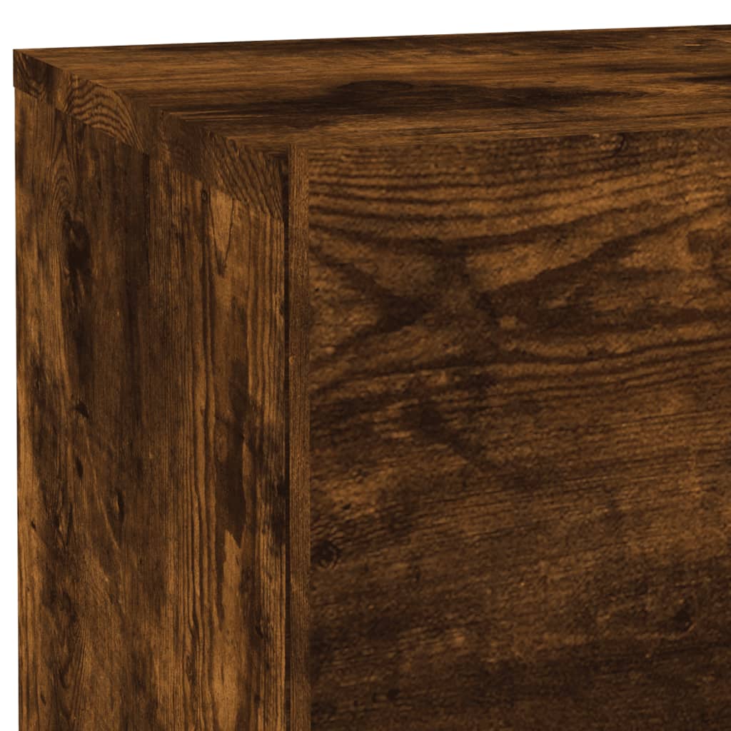 Mesa de cabeceira com luzes LED 70x36x40,5 cm carvalho fumado