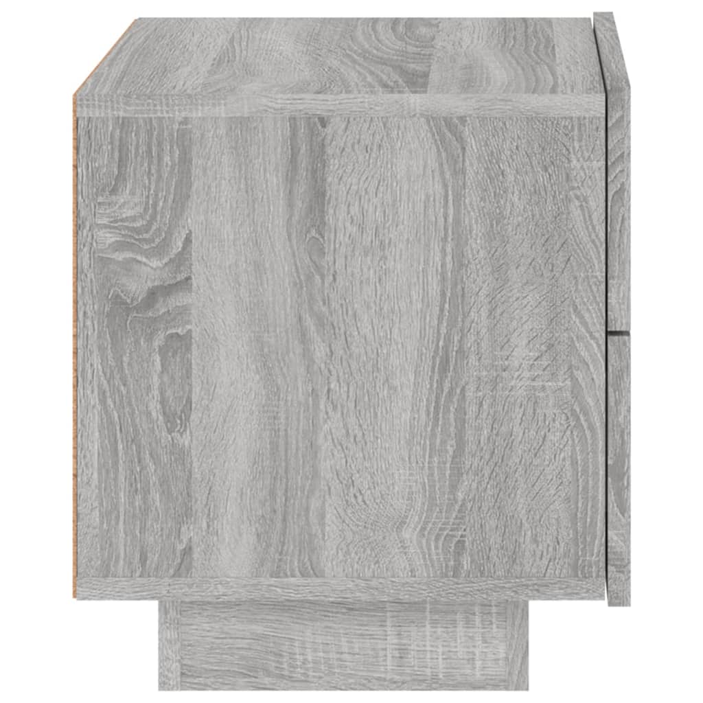 Mesa de cabeceira com luzes LED 70x36x40,5 cm cinzento-sonoma