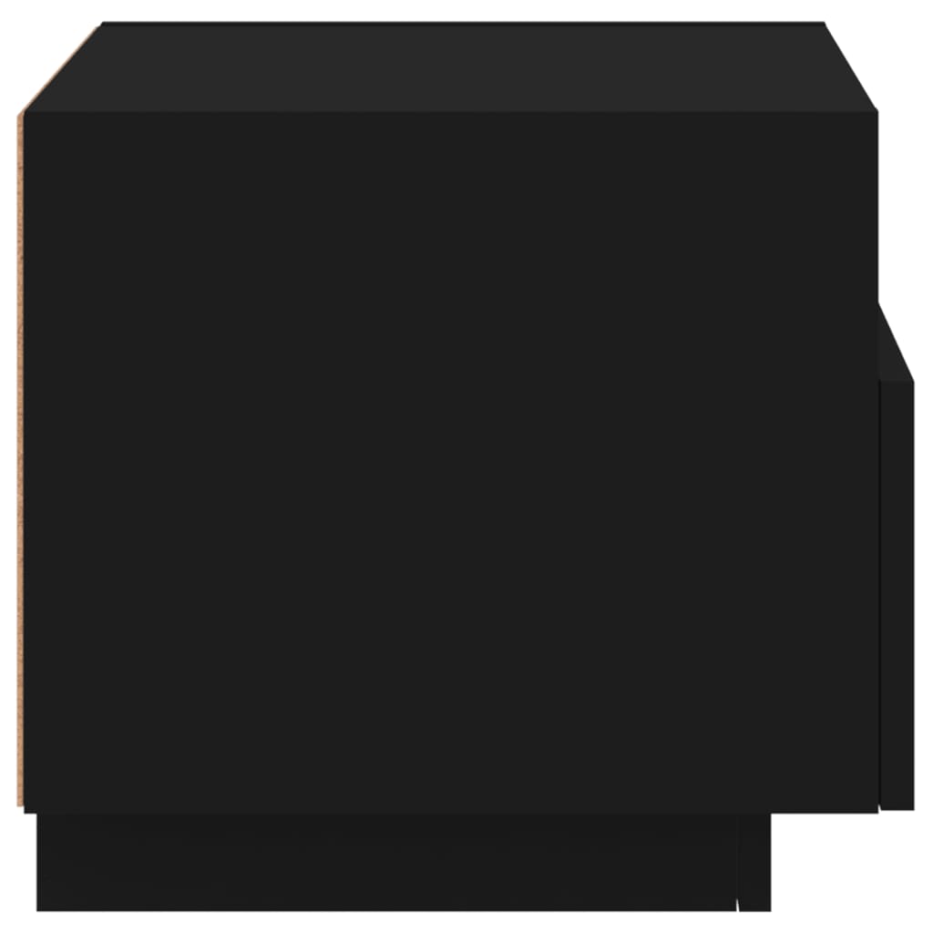 Mesas de cabeceira c/ luzes LED 2 pcs 40x39x37 cm preto