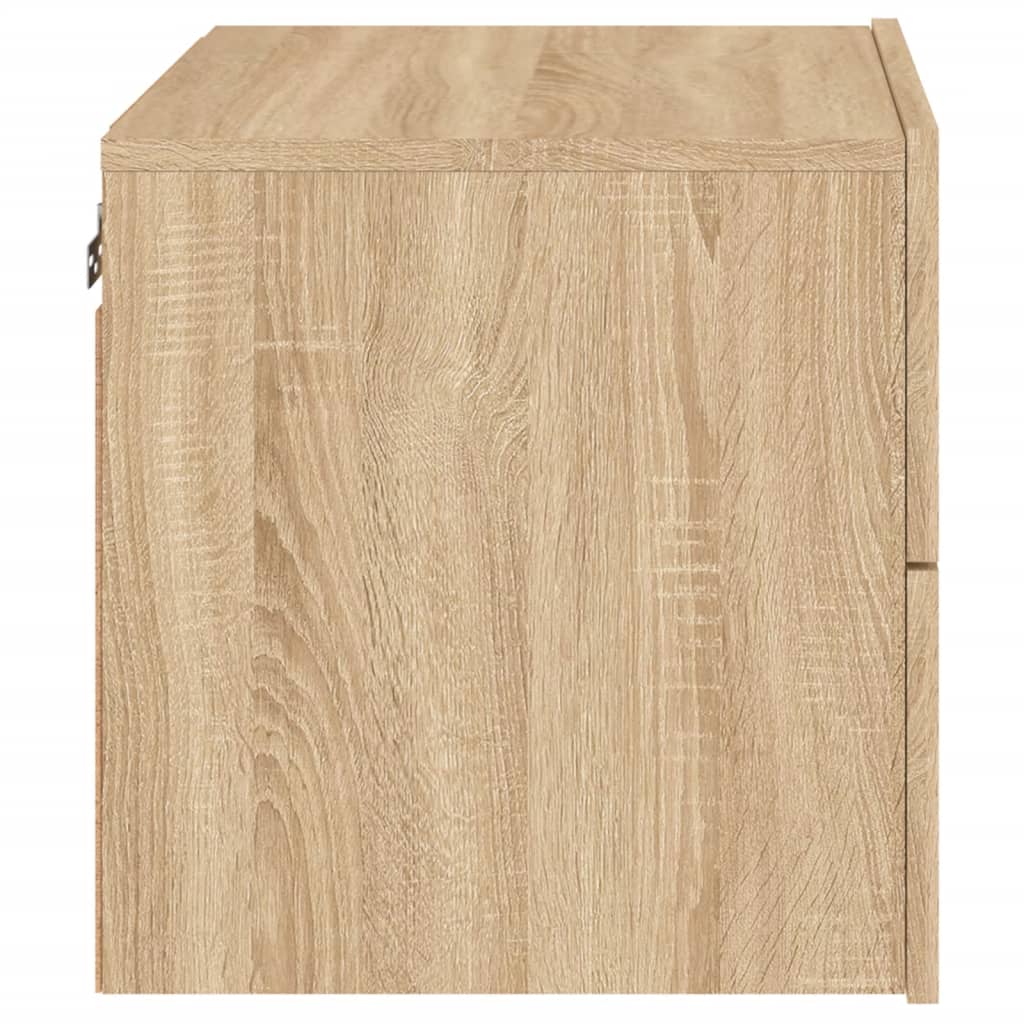 Mesa de cabeceira de parede com luzes LED carvalho sonoma