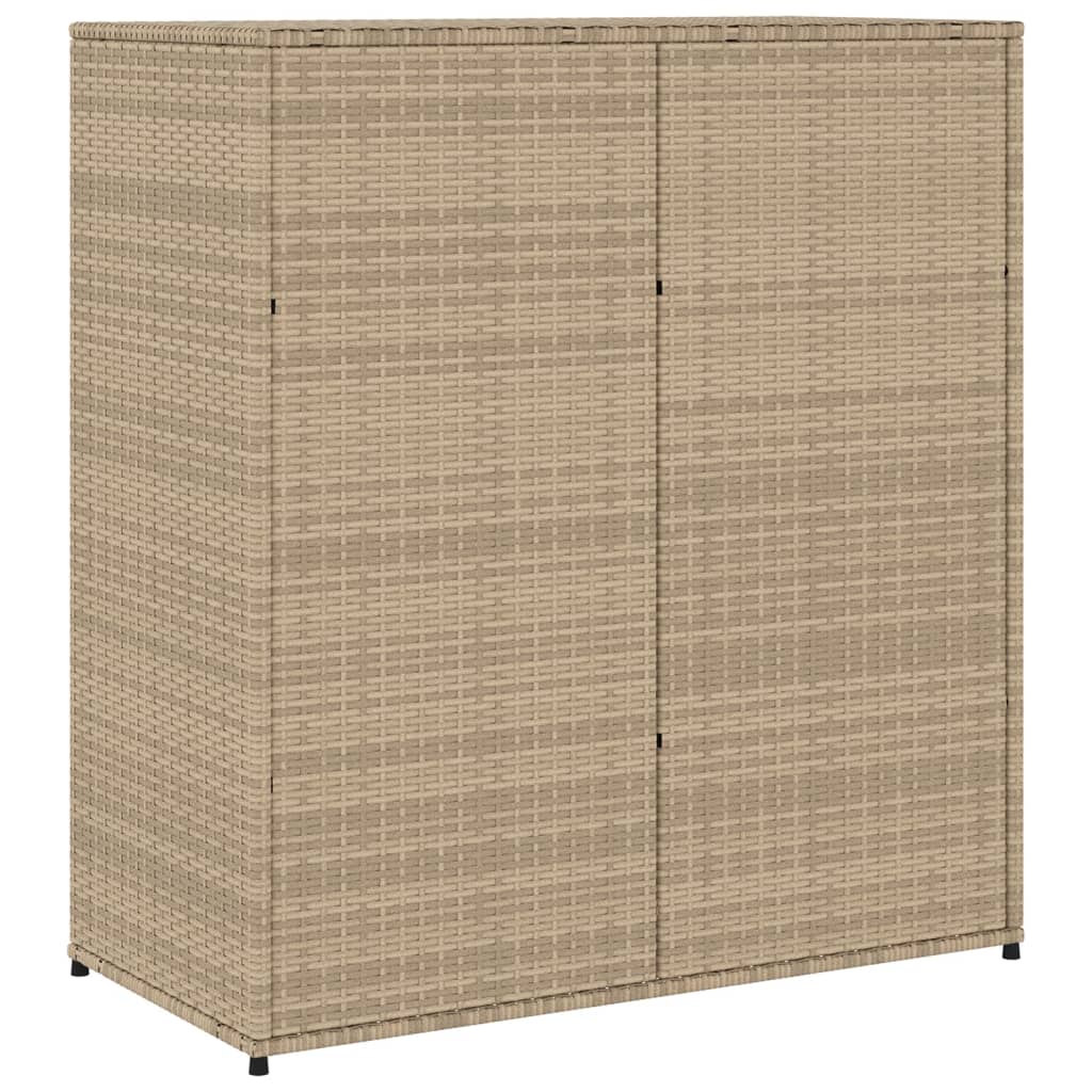 Garden storage cabinet 105x55x113 cm PE wicker beige