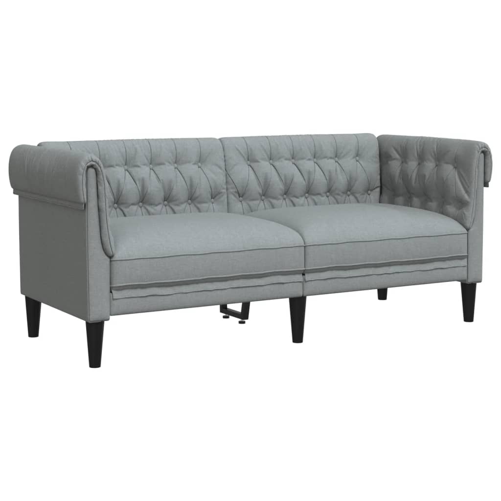 2 pcs light grey fabric sofa set