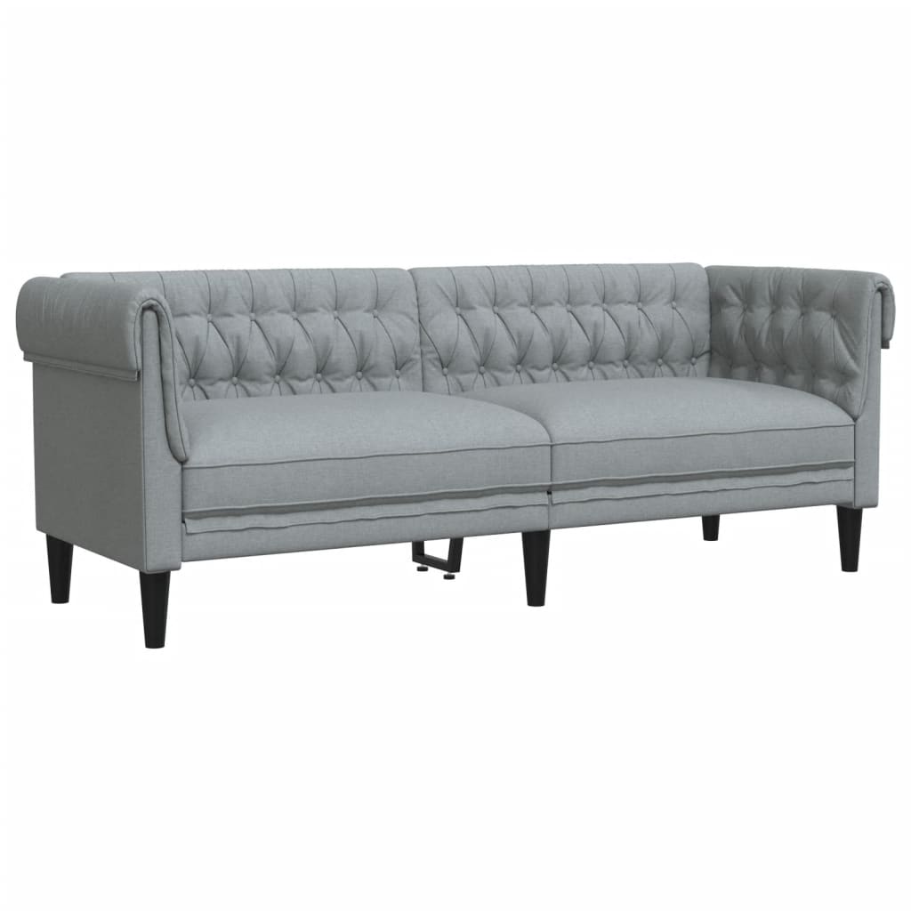 2 pcs light grey fabric sofa set