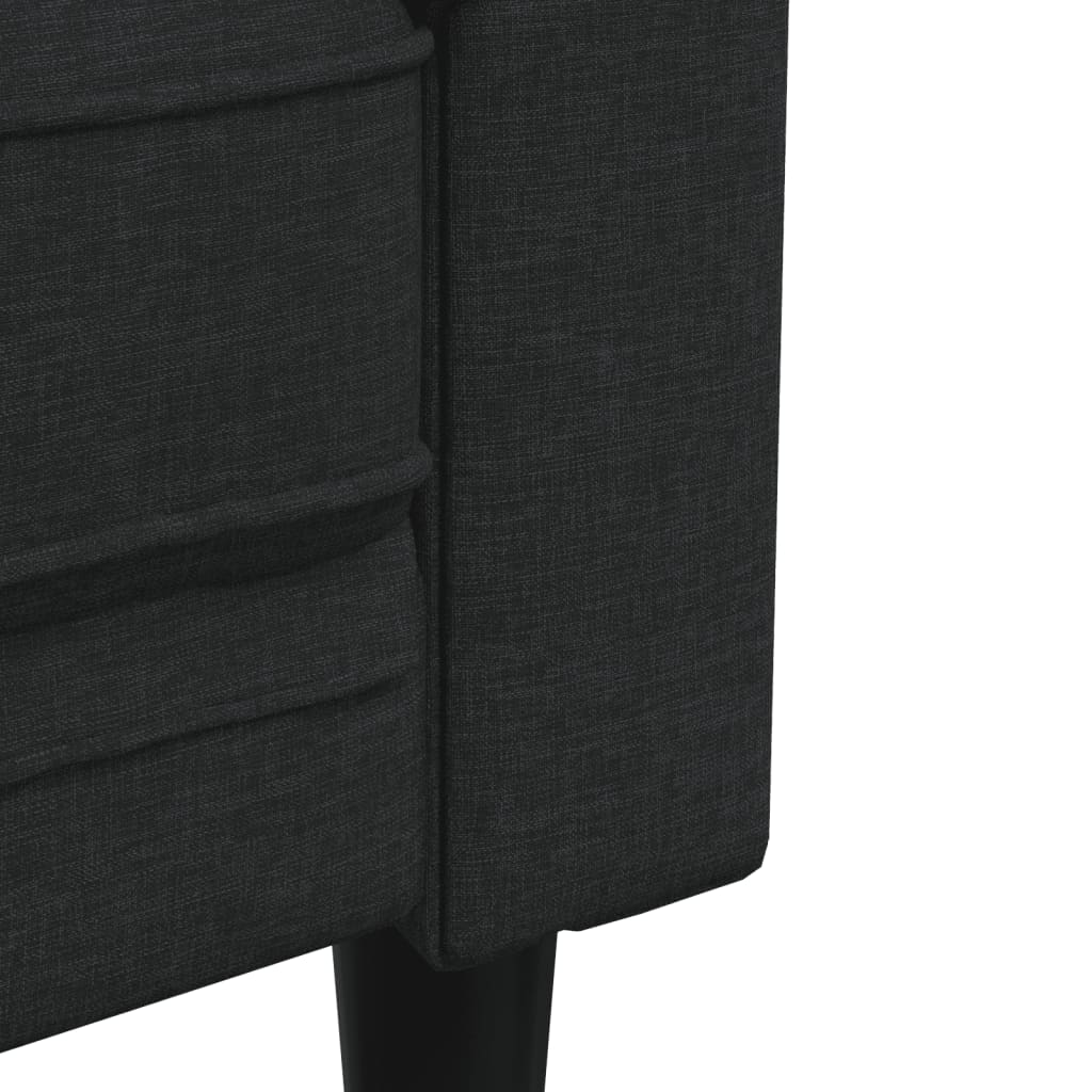 2 pcs black fabric sofa set