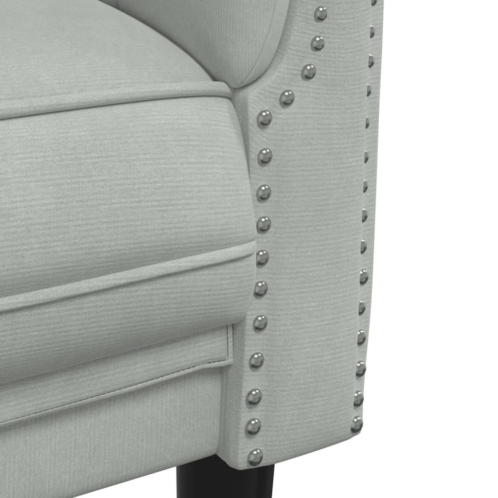 2 pcs conjunto de sofás veludo cinzento-claro