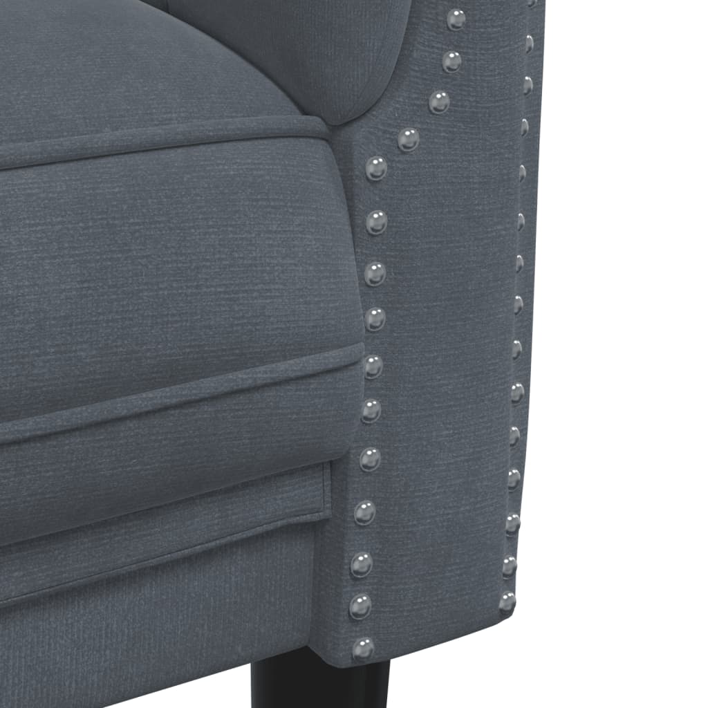 2 pcs conjunto de sofás veludo cinzento-escuro
