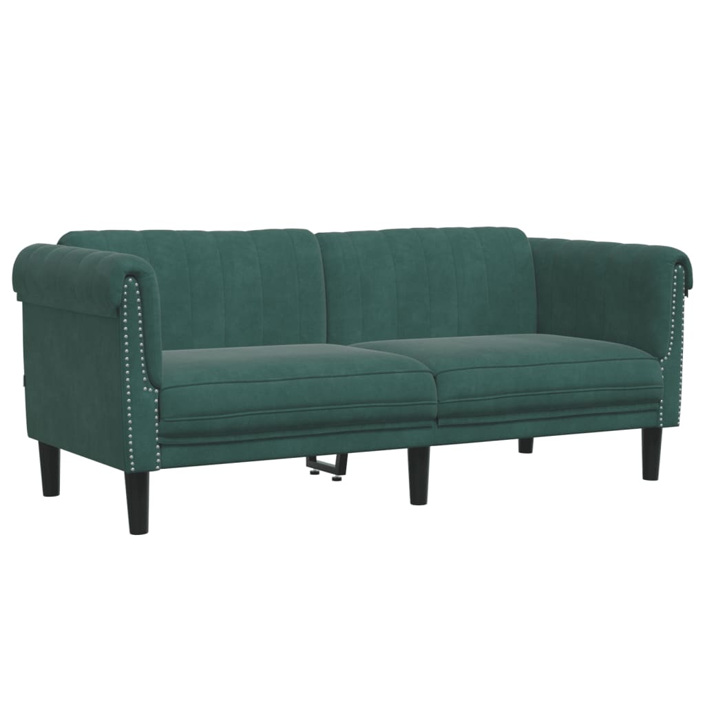 2 pcs dark green velvet sofa set