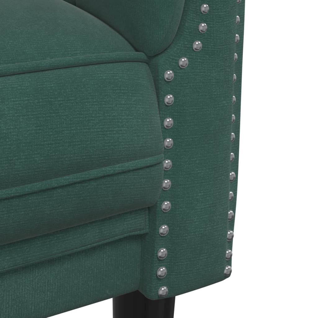 2 pcs dark green velvet sofa set