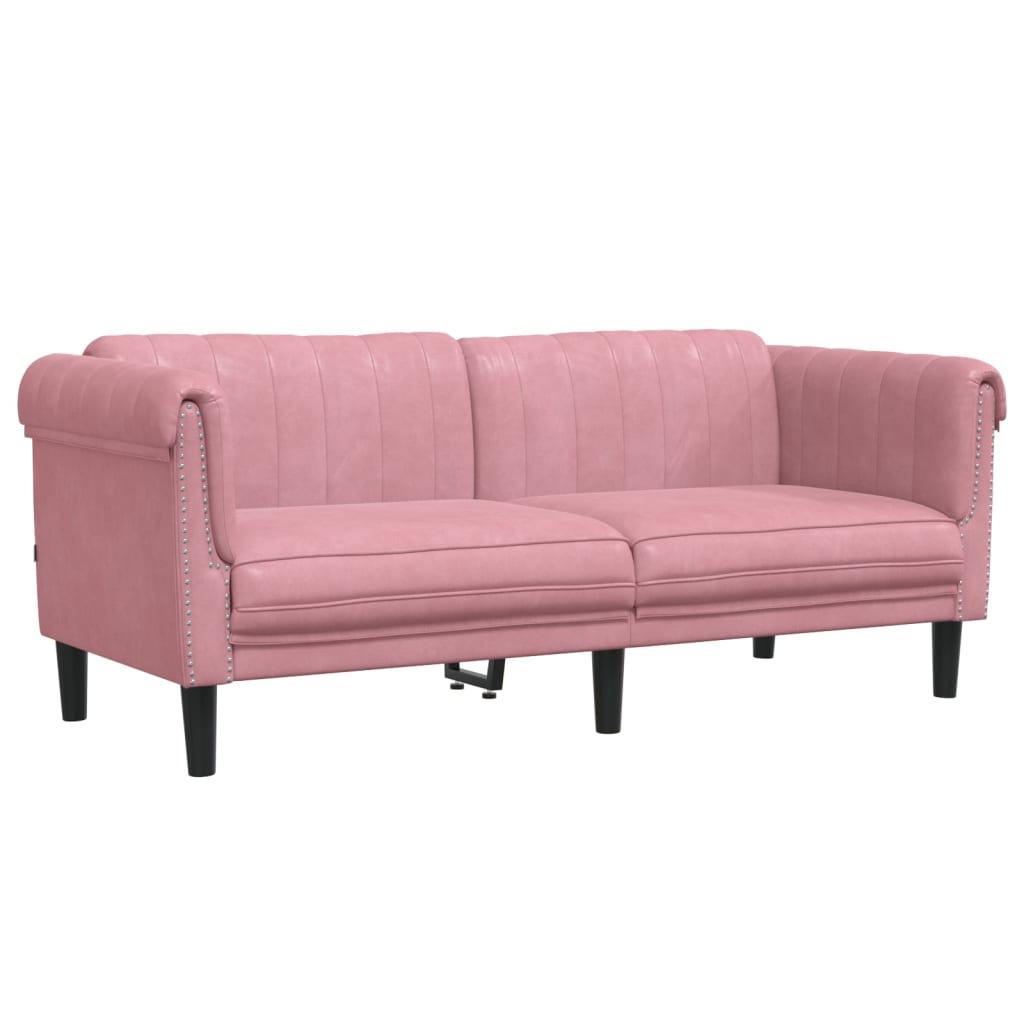 2 pcs pink velvet sofa set