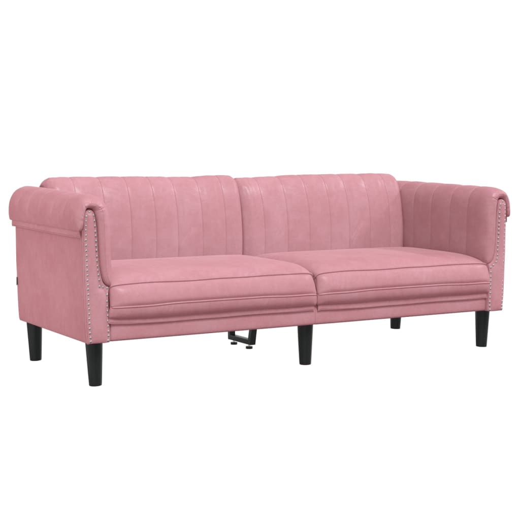 2 pcs pink velvet sofa set