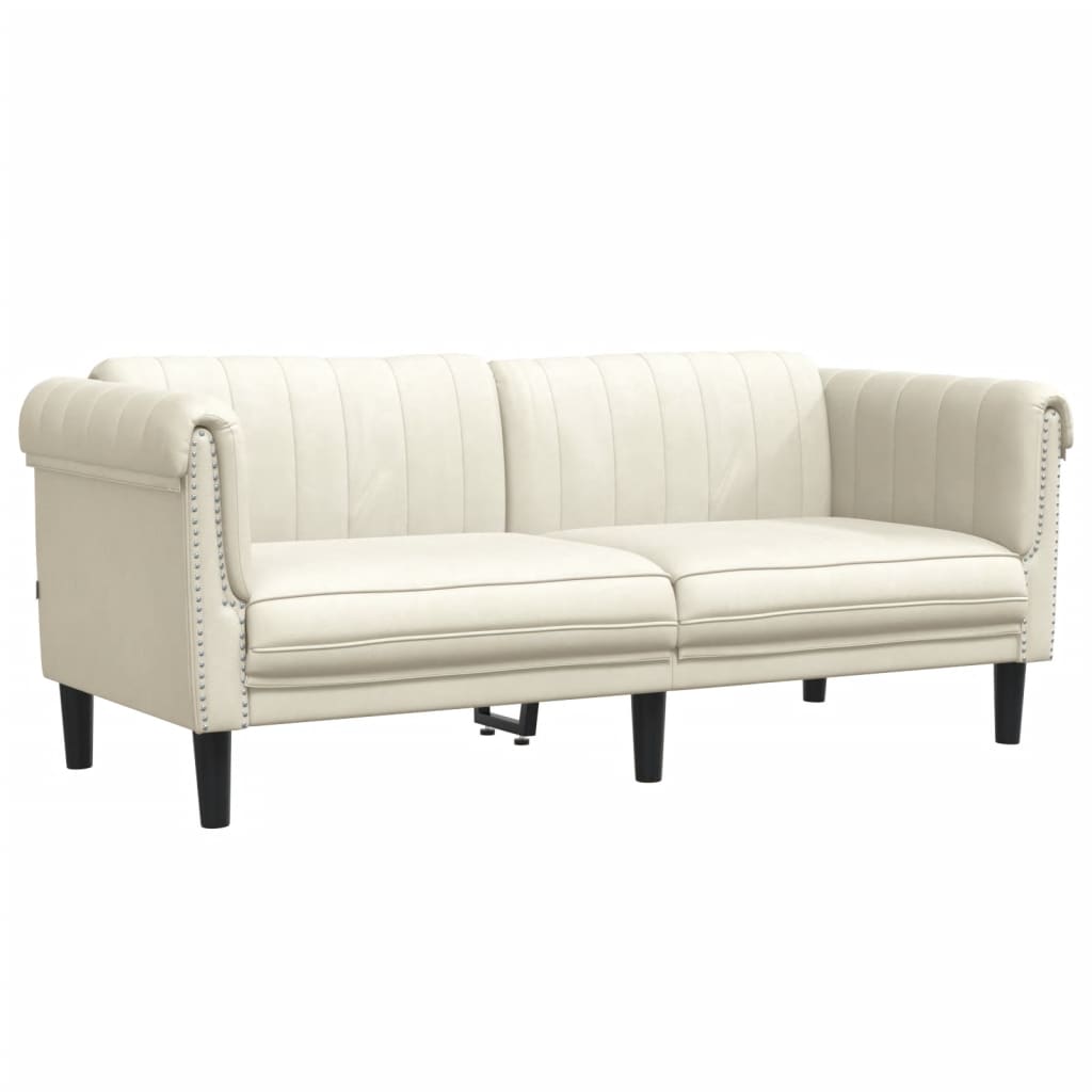 2 pcs conjunto de sofás veludo cor creme