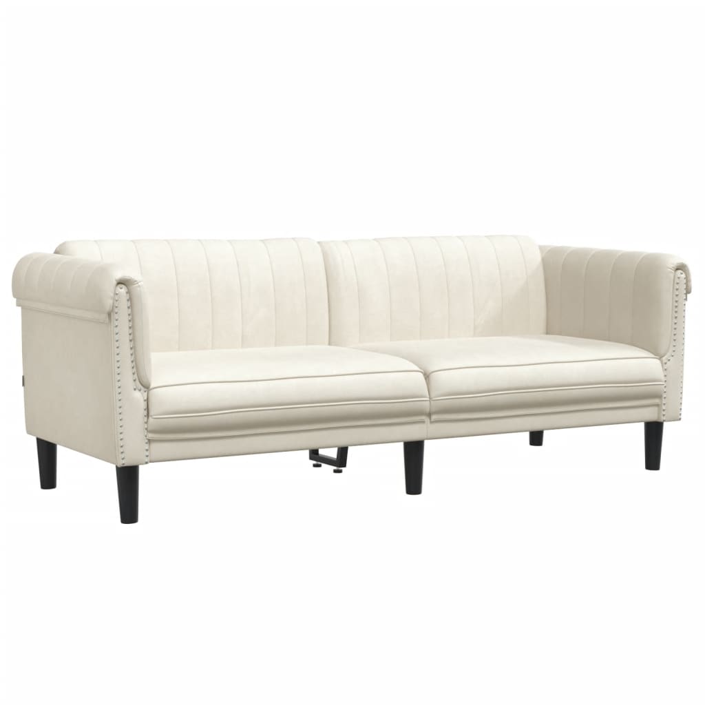 2 pcs conjunto de sofás veludo cor creme