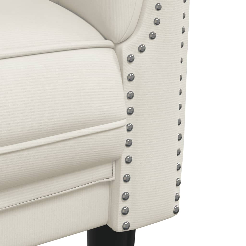 2 pcs conjunto de sofás veludo cor creme
