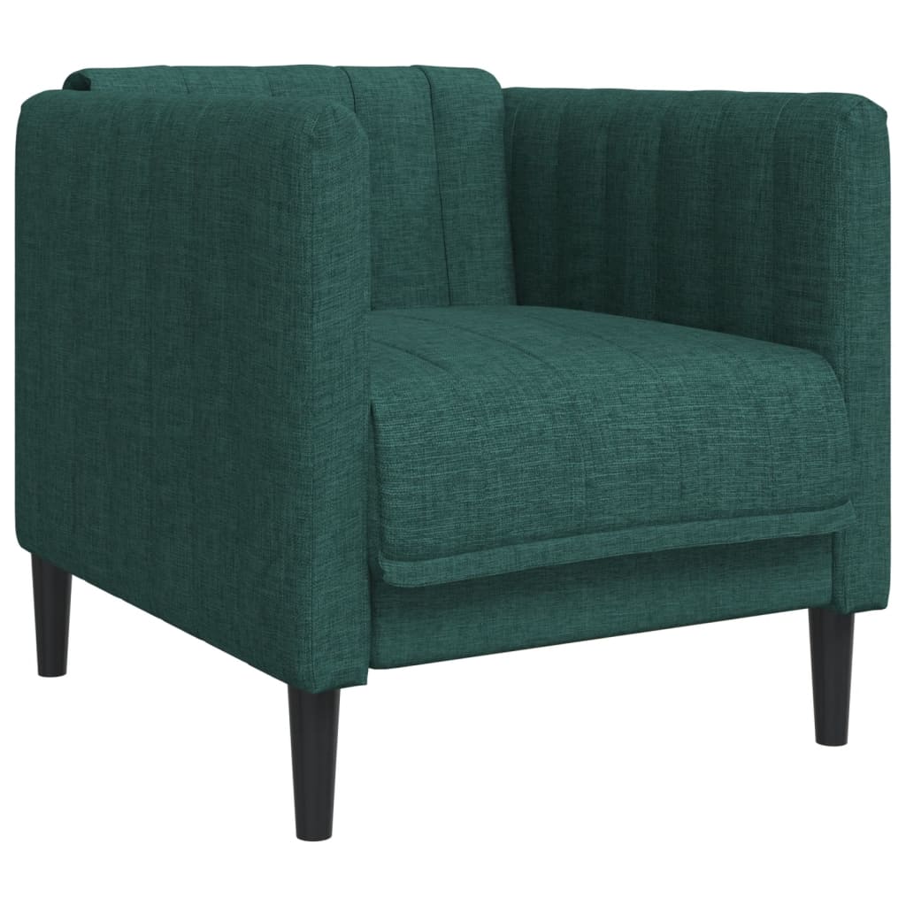 3 pcs dark green fabric sofa set