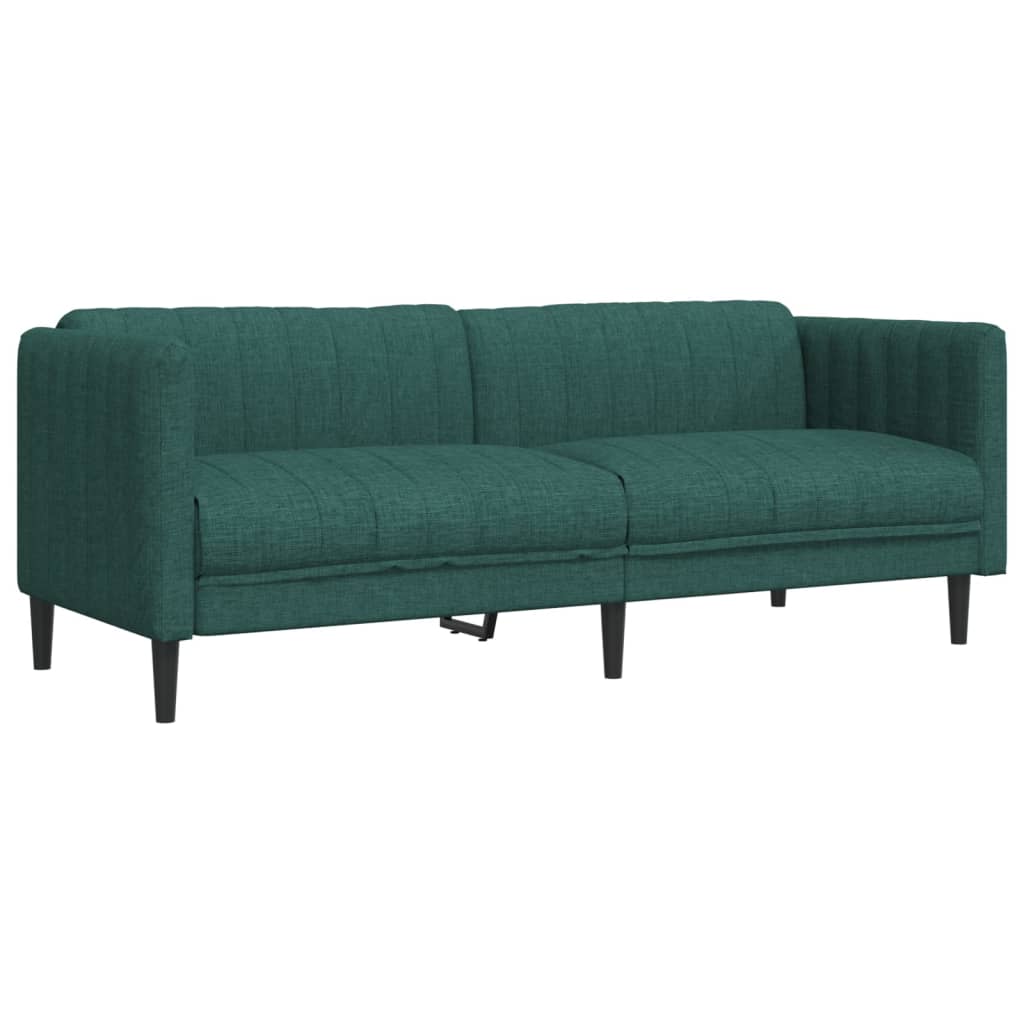 3 pcs dark green fabric sofa set