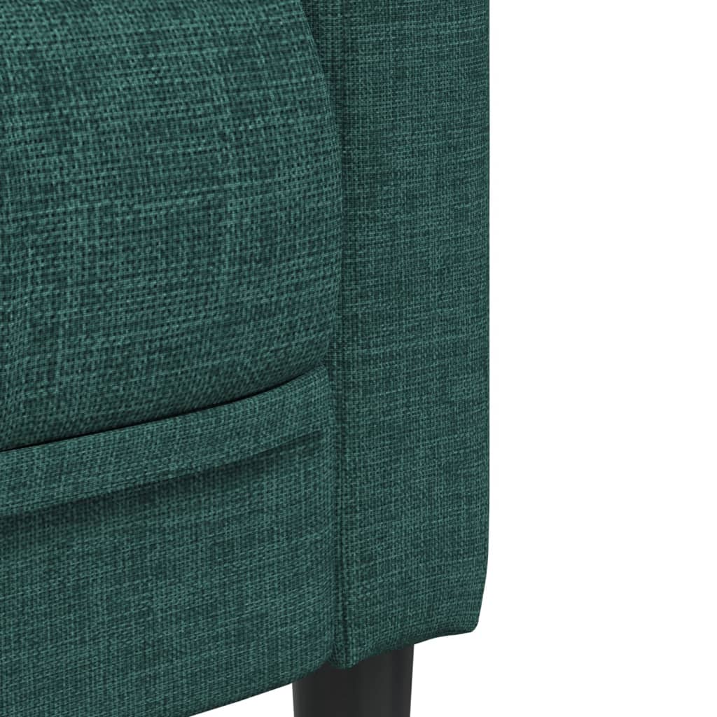 3 pcs dark green fabric sofa set