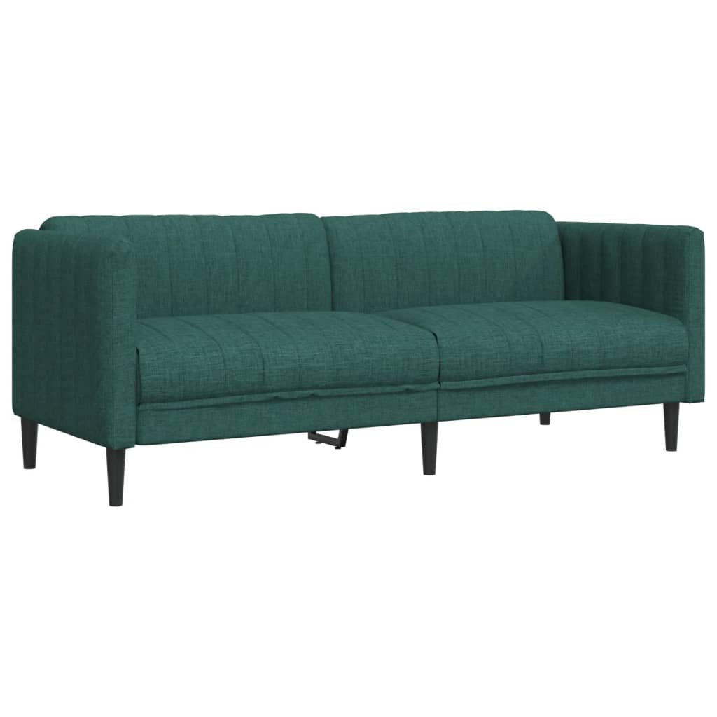 2 pcs conjunto de sofás tecido verde-escuro