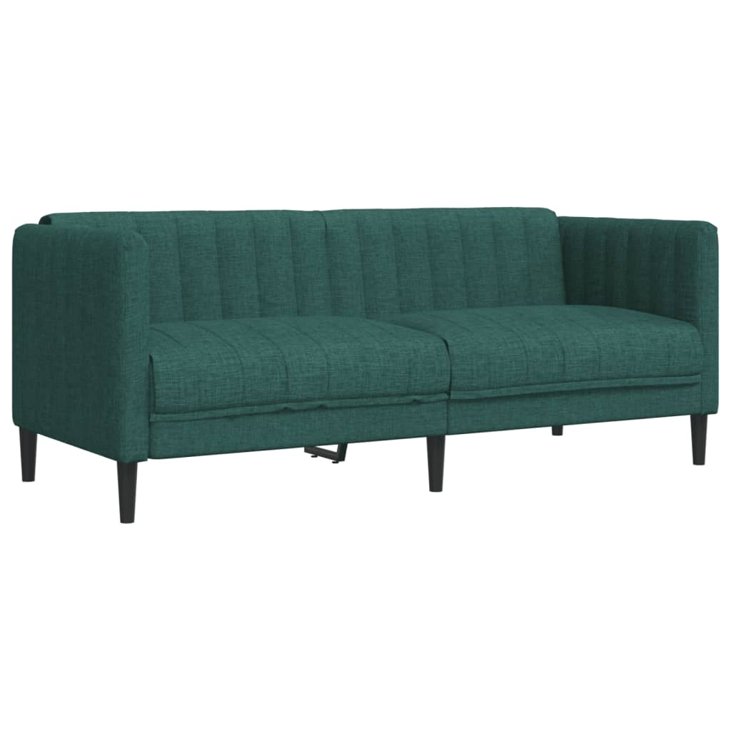 2 pcs conjunto de sofás tecido verde-escuro