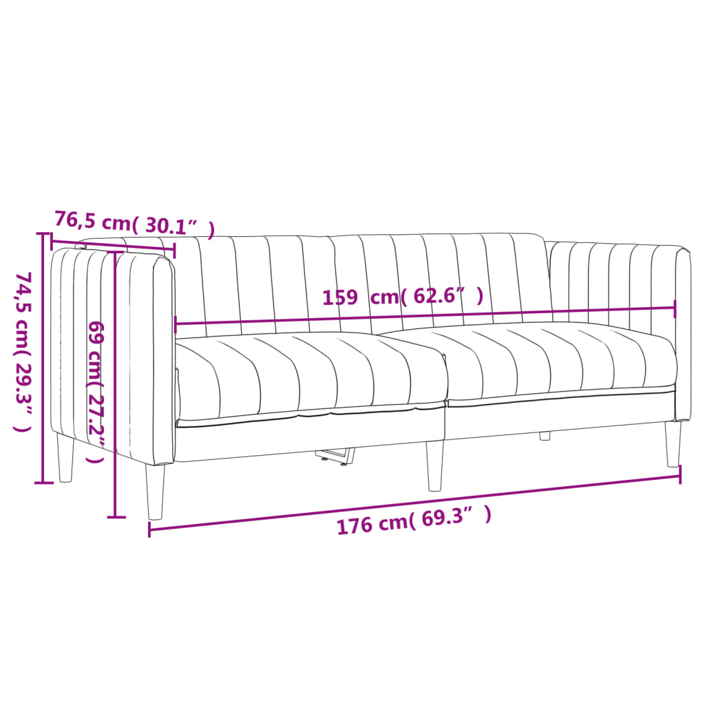 2 pcs sofa set grey-brown fabric