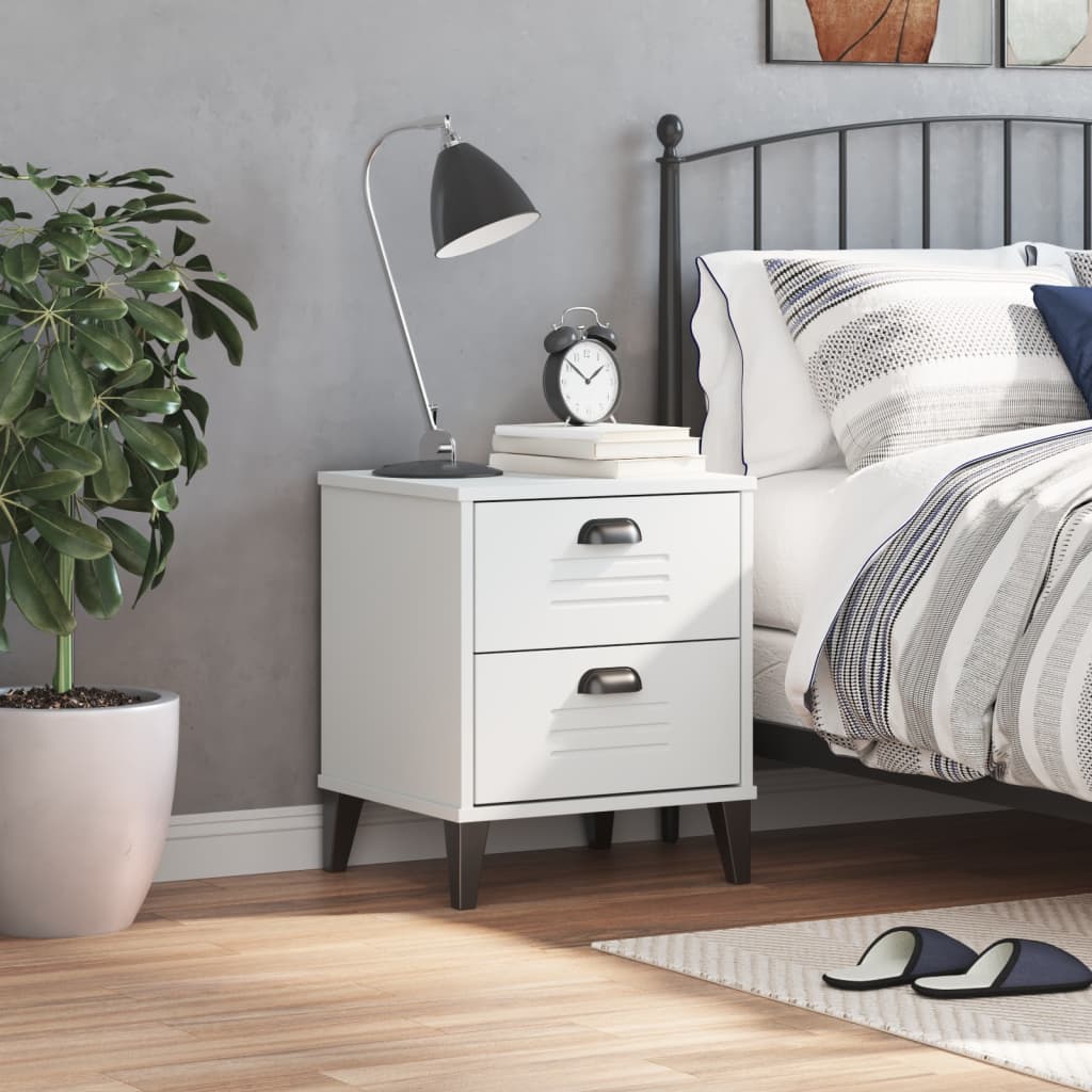 VIKEN bedside table made of white wood