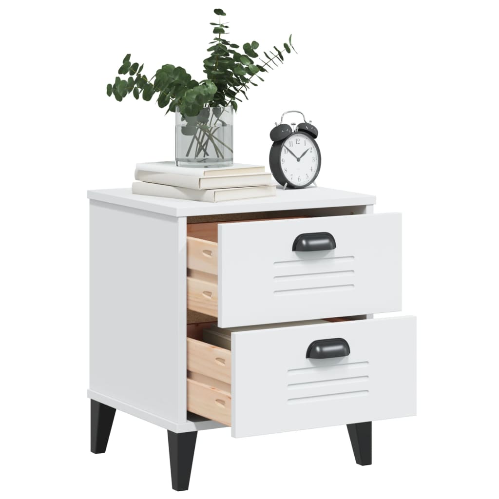 VIKEN bedside table made of white wood