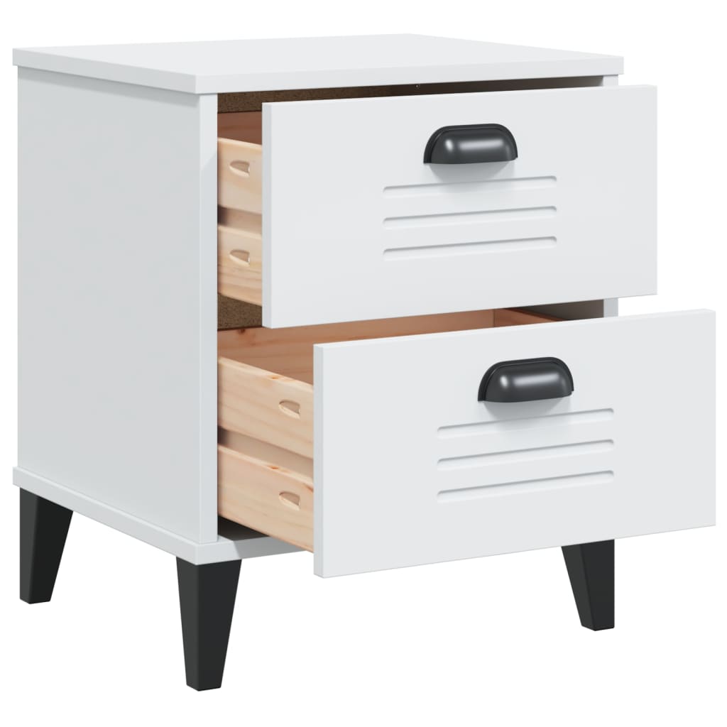 VIKEN bedside table made of white wood