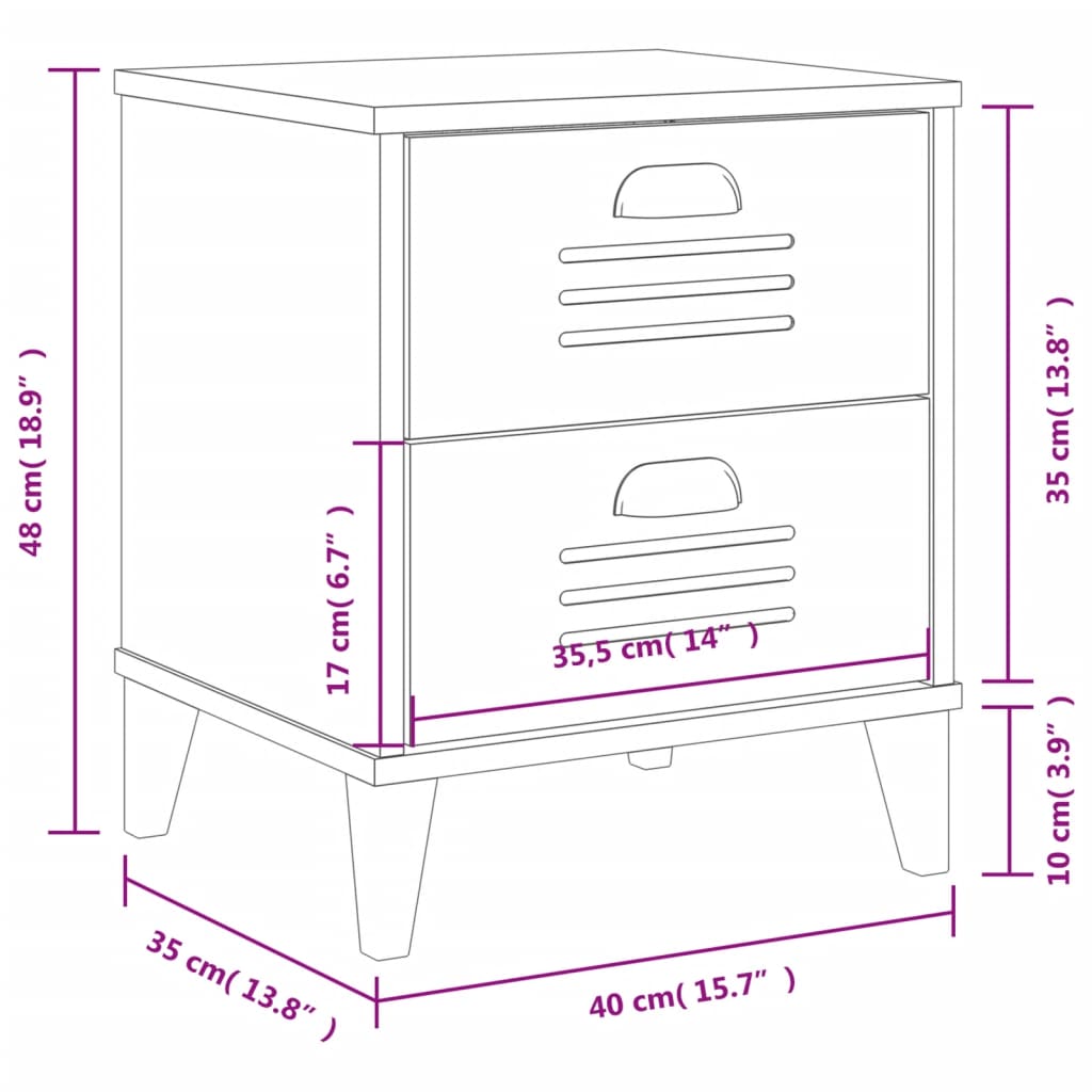 VIKEN bedside table made of white wood
