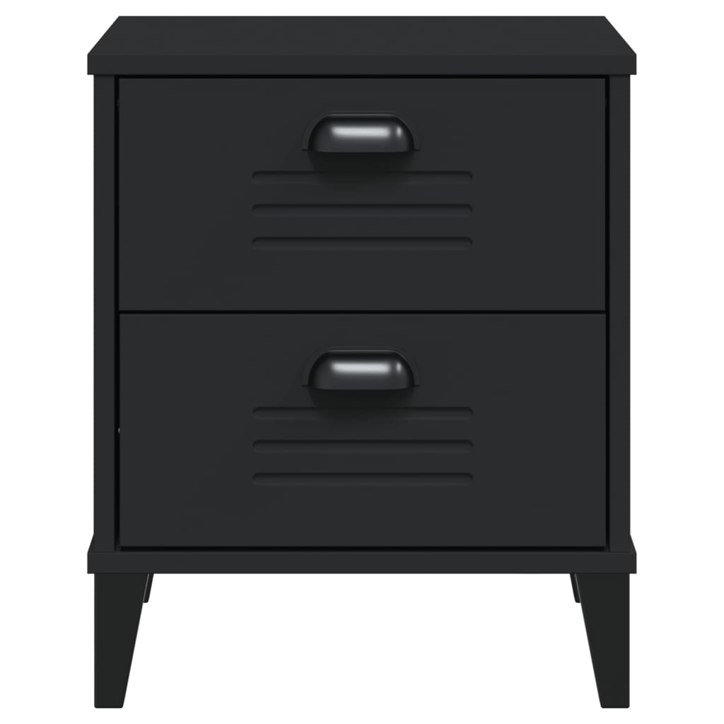 VIKEN bedside table made of black wood
