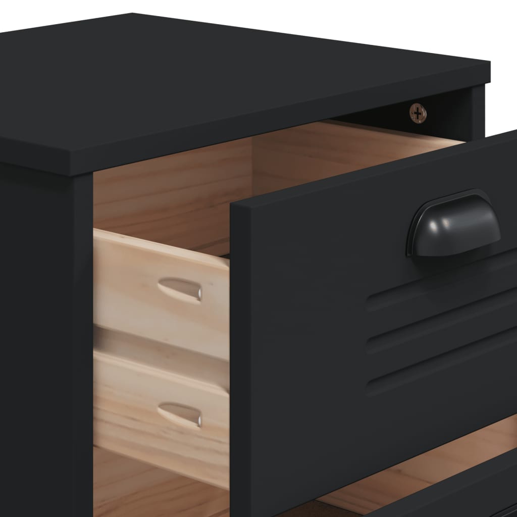 VIKEN bedside table made of black wood