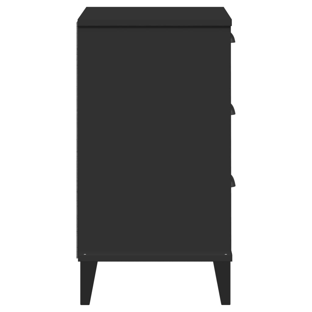 VIKEN bedside table made of black wood
