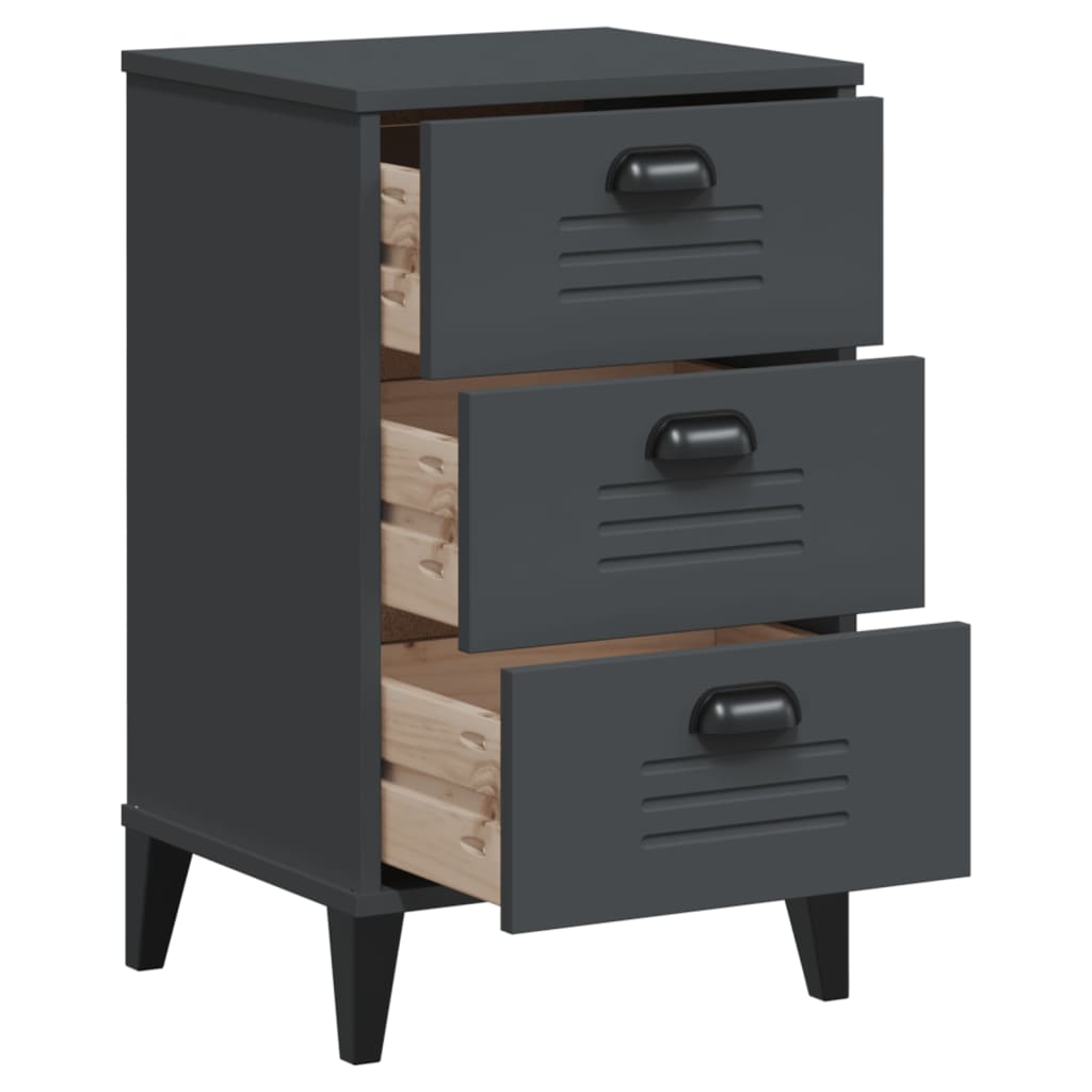 VIKEN bedside table in anthracite grey wood derivatives