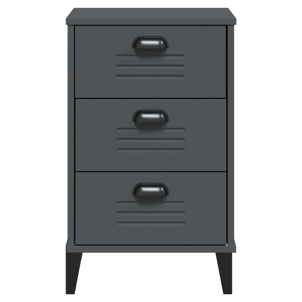 VIKEN bedside table in anthracite grey wood derivatives